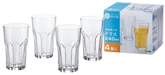 Set 4 cốc thủy tinh 240ml họa tiết pha lê- Hàng Nhật nội địa