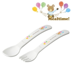 Set 2 thìa dĩa nhựa cho bé OSK- Hàng Nhật nội địa