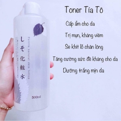 Nước Hoa Hồng Tía Tô Dokudami Perilla Natural 500ml ( Da Thường, Da Khô)