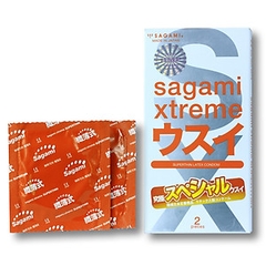 Bao cao su Sagami Xtreme Superthin 0.04mm - 2 chiếc - Hàng Nhật nội địa