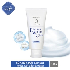 Sửa rửa mặt tạo bọt chiết xuất đất sét trắng Senka 120g - Hàng Nhật nội địa