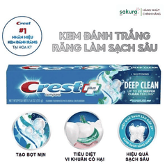 Kem Đánh Răng Crest Làm Sáng, Tác Động Sạch Sâu 153g - Hàng Nhật nội địa
