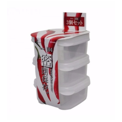 Bộ 3 hộp nhựa vuông 160ml- Hàng Nhật nội địa