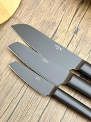Dao thái inox phủ chống dính nguyên khối Santoku Mirai (dài dao 30cm, lưỡi 16.5cm) - Hàng Nhật nội địa