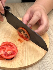 Dao thái inox phủ chống dính nguyên khối Santoku Mirai (dài dao 30cm, lưỡi 16.5cm) - Hàng Nhật nội địa