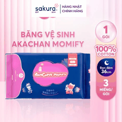 Băng vệ sinh Akachan Pharmacist ban đêm 36cm ( 3 miếng) - Hàng Nhật nội địa