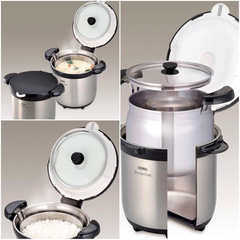 Nồi Ủ Chân Không Đa Năng Thermos KBG-4500-CS 4,5 lit Nhật Bản ( Màu Bạc)