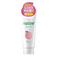 Sữa Rửa Mặt Kracie Naive Chiết Xuất Lá Đào Cho Da Khô 130g Facial Cleansing Foam - Hàng Nhật nội địa