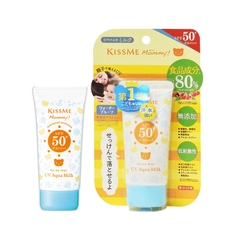 Sữa Chống Nắng Kissme Cho Bé Từ 6 Tháng Tuổi Mommy UV Aqua Milk 50g SPF 50+ PA++++ - Hàng Nhật nội địa