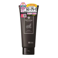 Gel Rửa Mặt, Tẩy Tế Bào Chết, Tẩy Trang Meishoku Detclear Bright&Peel Essence Cleansing Gel ( Charcoal Clay) 180ml - Hàng Nhật nội địa