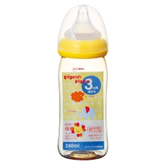 Bình sữa Pigeon cổ rộng 240ml màu vàng