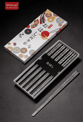 Đũa kháng khuẩn Shikisai Nhật Bản set 5 đôi (màu trắng) - Hàng Nhật nội địa