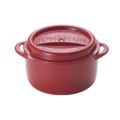 Hộp nhựa đựng thực phẩm 550ml Bonheur Yamada (màu đỏ) - Hàng Nhật nội địa