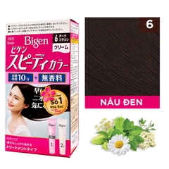 Thuốc nhuộm tóc phủ bạc nhanh 10p Nhật Bản Bigen Speedy Color Cream màu 6 (đen tự nhiên)
