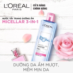 Nước Tẩy Trang L'Oreal Paris Micellar Water 3-in-1 Dưỡng Ẩm Cho Da Thường Khô 400ml