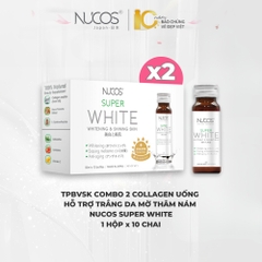 ( Mua 1 Tặng 1) Nước Uống Trắng Da Collagen Nucos Super White Nhật Bản Hộp 10 Lọ - Hàng Nhật nội địa