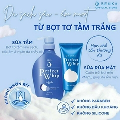 Bộ đôi Senka sữa tắm dưỡng ẩm 500ml và sửa rửa mặt tạo bọt dưỡng ẩm chiết xuất tơ tằm 120g - Hàng Nhật nội địa