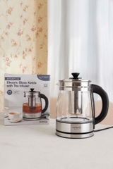 Ấm siêu tốc thuỷ tinh kèm lõi lọc trà Kaiyo 1,7L, model KEK-062 - Hàng Nhật nội địa