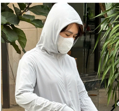 Áo chống nắng làm mát, chống UV Comfy  (size M- màu ghi) - Hàng Nhật nội địa