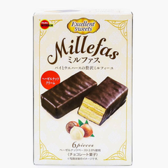 Bánh quy Bourbon phủ socola đen Millefas 6 cái - Hàng Nhật nội địa