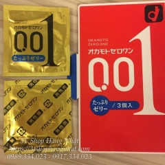 Bao cao su siêu mỏng Okamoto 0.01 Nhật bản ( hộp 3 chiếc )