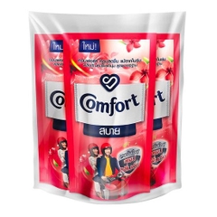 (Thái Lan) Set 3 Túi Nước Xả Vải Comfort 580ml x 3 Màu Đỏ Hương Hoa Mẫu Đơn