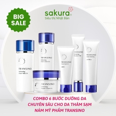 Combo 6 Bước Dưỡng Da Chuyên Sâu Cho Da Thâm Sạm Nám Mỹ Phẩm Transino Nhật Bản