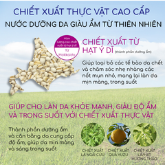 Nước hoa hồng cấp ẩm, trắng da Hanajirushi Coix Seed Skin Conditioner 500ml - Hàng Nhật nội địa