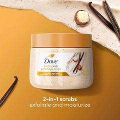 Tẩy Tế Bào Chết Dove Body Scrub Gommage Corps 425g (vani& mắc ca) - Hàng Nhật nội địa