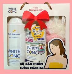 Bộ quà tặng White ConC Nhật Bản ( Sữa tắm+ sữa dưỡng thể+ bông tắm) - Hàng Nhật nội địa