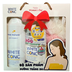 Bộ quà tặng White ConC Nhật Bản ( Sữa tắm+ sữa dưỡng thể+ bông tắm) - Hàng Nhật nội địa