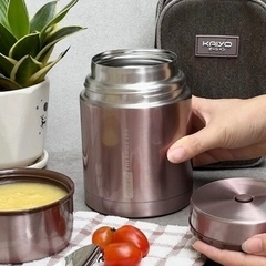 Bình ủ cháo Kaiyo dung tích 1 lít màu hồng ruby - Hàng Nhật nội địa
