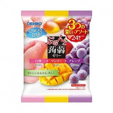 Thạch Orihiro vị Đào, Xoài, Nho Tím ( 24 chiếc) - Hàng Nhật nội địa
