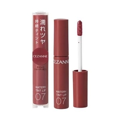 Son Tint Bóng Cezanne Watery Tint Lip 4g Màu 07 Red ( Đỏ Đậm) - Hàng Nhật nội địa