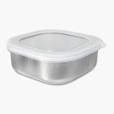 Hộp inox đựng thực phẩm có nắp dáng vuông Echo 10x10cm - Hàng Nhật nội địa