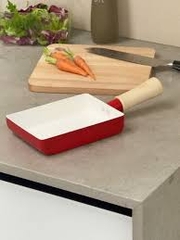 Chảo chiên trứng cuộn chống dính Ceramic Todaii, size 17*12cm cán gỗ  - Hàng Nhật nội địa
