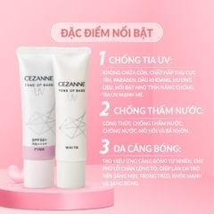 Kem lót Cezanne UV chống nắng SPF50+/PA ++++ tuýp 30g - Hàng Nhật nội địa