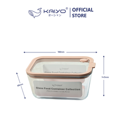 Hộp đựng thực phẩm thuỷ tinh chịu nhiệt borosilicate hình chữ nhật dáng sâu Kaiyo 2600ml - Hàng Nhật nội địa