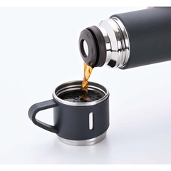 Bình giữ nhiệt kèm nắp cốc Coco Café 450ml (màu đen) - Hàng Nhật nội địa