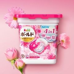 Viên giặt xả Gel Ball Bold 4 in 1 hộp 12 viên hồng ( hương hoa) - Hàng Nhật nội địa