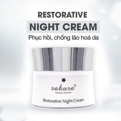 KEM DƯỠNG TRẮNG, PHỤC HỒI DA BAN ĐÊM SAKURA CRYSTAL CLEAR WHITE & REPAIRING CREAM