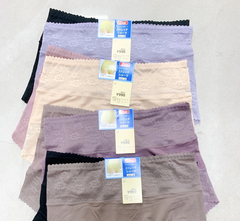 Set 2 quần lót ren nữ cạp cao Nhật Bản nhiều màu, chất cotton co dãn - Hàng Nhật nội địa