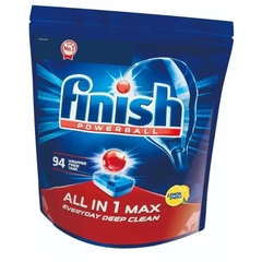 Viên rửa bát Finish nhiều chức năng (all in 1) hàng Châu Âu xuất Nhật túi 94 viên - Hàng Nhật nội địa