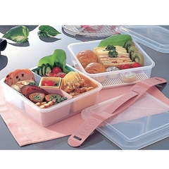 Hộp thực phẩm hai tầng chia ngăn 2 lít Inomata - Hàng Nhật nội địa