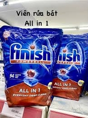 Viên rửa bát Finish nhiều chức năng (all in 1) hàng Châu Âu xuất Nhật túi 94 viên - Hàng Nhật nội địa