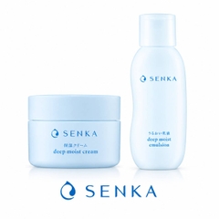 Combo Kem Dưỡng và Nước Dưỡng Senka Cấp Ẩm Chuyên Sâu Deep Moist Cream 50g - Hàng Nhật chính hãng
