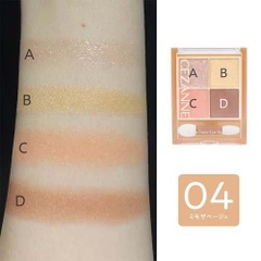 Phấn mắt 4 màu Cezanne Bitter Tone Eye Shadow 04 ( tone hồng be nâu) - Hàng Nhật nội địa