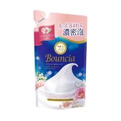 Sữa tắm sữa bò tạo bọt mịn Cow Bouncia Body Soap hương Hoa Hồng dạng túi 360ml - Hàng Nhật nội địa