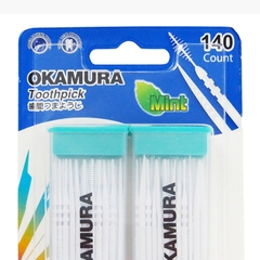 Tăm nhựa 2 đầu Okamura dạng hộp 140 cây (2 hộp) - Hàng Nhật nội địa