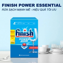 Hộp 100 viên rửa chén bát Finish Power Essential All in One (hương chanh)